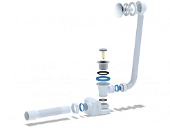 Cezares Слив-перелив для акриловой ванны 422 мм, с гибкой трубой CZR-STP2-01 – фотография-2