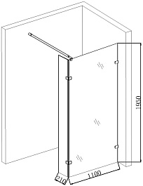 Niagara Душевая перегородка Nova NG-682-11BLACK – фотография-5