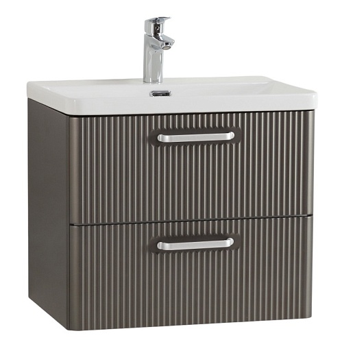 BelBagno Тумба с раковиной Due 50 подвесная Оружейная сталь ручки Белые – фото-1