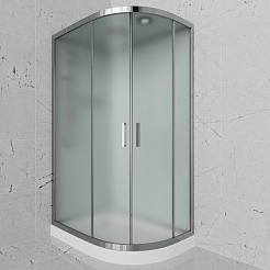 Frank Душевая кабина F418L M Brilliant с крышей профиль хром стекло матовое – фотография-1