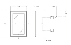 BelBagno Зеркало SPC-KRAFT-500-800-SENS-NERO – фотография-10