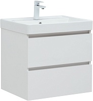 Aquanet Тумба под раковину Вега 60 подвесная белая глянцевая