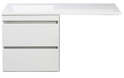 Style Line Мебель для ванной Даллас 120 Люкс L, белая PLUS подвесная – фотография-10