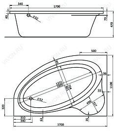 Santek Акриловая ванна Эдера 170 L – фотография-3