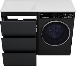 Brevita Мебель для ванной Grafit 120 L под стиральную машину графит – фотография-6