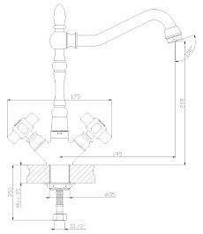 Rossinka Смеситель Z02-72 для кухонной мойки – фотография-2