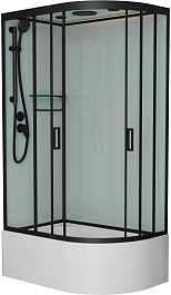 Frank Душевая кабина F412/2 L black с крышей – фотография-1