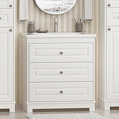 Misty Тумба с раковиной Ларго 80 белая – фотография-2