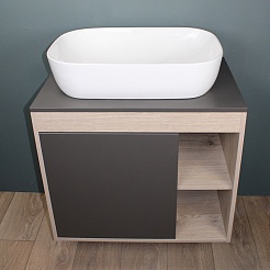 Teymi Тумба с раковиной Nura 80 Helmi Solli 60 подвесная дуб/графит – фотография-4