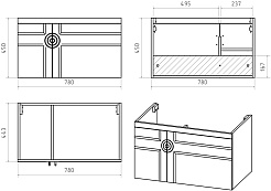 Brevita Тумба с раковиной Oslo 80 белая – фотография-13