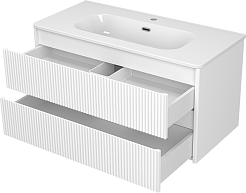 Brevita Тумба с раковиной Riva 100 подвесная белая – фотография-6