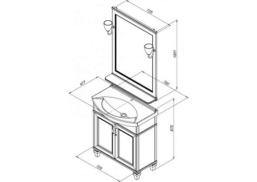 Aquanet Тумба с раковиной Валенса NEW 75 белый – фотография-10