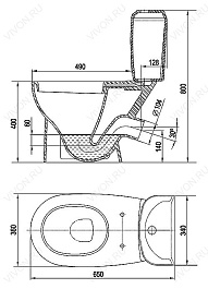 Керамин Унитаз-компакт "Идеал" 420461 белый – фотография-3