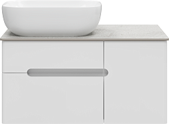 Misty Тумба под раковину Роял 80 подвесная белая матовая – фотография-1