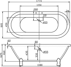 BelBagno Акриловая ванна BB21 177x80 – фотография-5