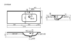 Sancos Тумба с раковиной Snob R 1.0 120 R doha soft раковина Element 121 чаша справа CN7006R – фотография-7