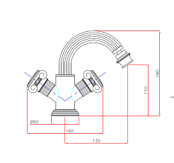 Cezares Смеситель OLIMP-BS2-02-M для биде – фотография-2