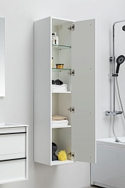 Aquanet Шкаф пенал Lino 35 подвесной белый матовый – фотография-9