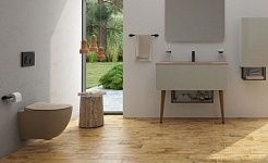 Creavit Унитаз подвесной Free FE320.F0000 капучино с биде – фотография-2