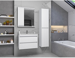 Brevita Зеркальный шкаф Balaton 65 L белый – фотография-5