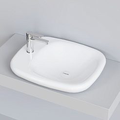 Ambassador Раковина накладная Diamand 54 белая глянцевая – фотография-5