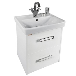 Водолей Мебель для ванной Мона 55 R с ящиками белая – фотография-2