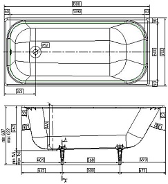 Wotte Ванна чугунная Wotte Start 150х70 – фотография-3