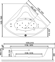 Excellent Акриловая ванна Glamour 140x140 – фотография-7