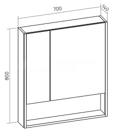 Equil Зеркальный шкаф Smile 70 лен антрацит – фотография-4