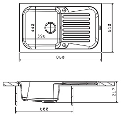 Florentina Мойка гранитная Арона 860 с крылом бежевый – фотография-2