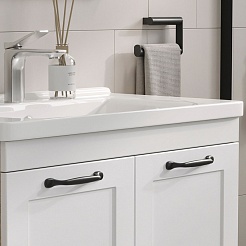 Equil Тумба под раковину Lago 80 2 ящика напольная белая/дерево – фотография-5