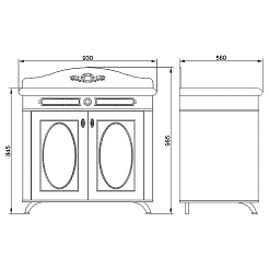Водолей Тумба с раковиной "Анжелика 90" F-1 черная – фотография-3