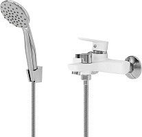 Aringa Смеситель для ванны и душа Рейн AR02005WH белый/хром