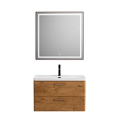 BelBagno Тумба с раковиной Due 80 подвесная Rovere Nature – фотография-11