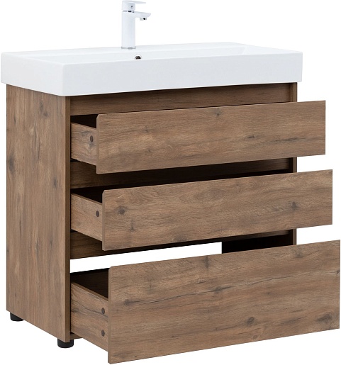 Aquanet Тумба с раковиной Nova Lite 85 дуб рустикальный – картинка-5