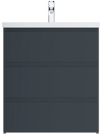 Am.Pm Тумба под раковину Gem S 75 графит матовый, напольная, с 3 ящиками