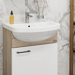 Onika Тумба с раковиной Эко 52.10 Black белая/дуб сонома – фотография-2