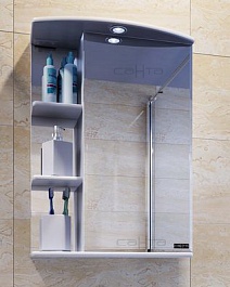 СанТа Зеркальный шкаф Ника 50 фацет R свет – фотография-1