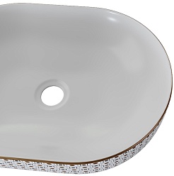 Teymi Раковина накладная Solli 48 T50389 белая с орнаментом – фотография-4