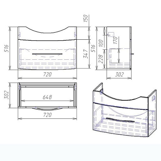 Alvaro Banos Тумба с раковиной Carino 75 – фотография-8