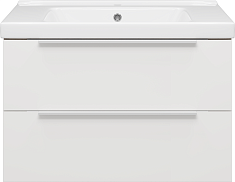 Misty Тумба с раковиной Карат 80 подвесная белая/дуб галифакс олово