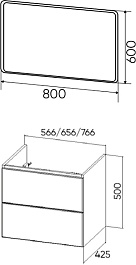 Viant Мебель для ванной София 60 подвесная серая матовая – фотография-12