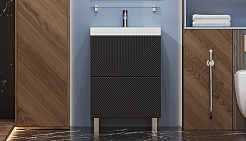 Velvex Тумба с раковиной Edge 60.2Y графит – фотография-2