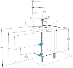 Акватон Тумба с раковиной Кантри 50 белая/дуб верона – фотография-11