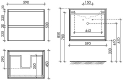 Sancos Тумба с раковиной Cento 60 белый глянец раковина Element 61 CN7001 – фотография-5