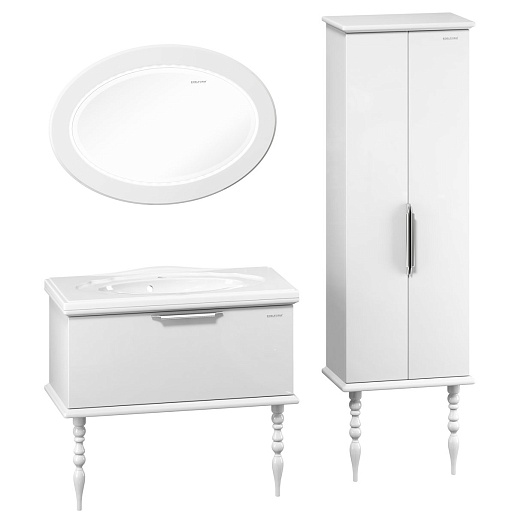  Пенал для ванной Decora 59 белый – фотография-4