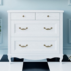 ValenHouse Комод Лиора 90 белый, фурнитура бронза – фотография-1