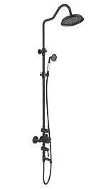 Aquatek Душевая система Классик AQ2543MB с термостатом, матовая черная – фотография-1