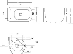 Ceruttispa Унитаз подвесной Romina Aria Tornado CT10613 белый – фотография-9