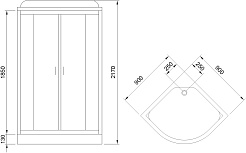 Royal Bath Душевая кабина HK RB 90HK1-T-BL 90x90 стекло прозрачное профиль черный матовый – фотография-3